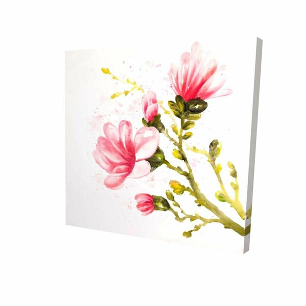 Begin Home Decor 16 x 16 in. Watercolor Magnolia Flowers-Print on Canvas 2080-1616-FL210